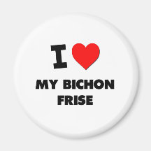 I Love My Bichon Frise Refrigerator Magnets