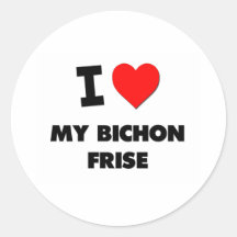 I Love My Bichon Frise Sticker