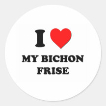 I Love My Bichon Frise Sticker