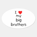 I Love My Big Brothers Oval Sticker