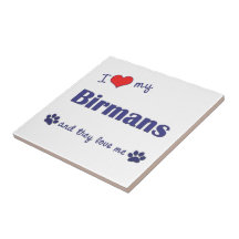 I Love My Birmans (Multiple Cats) Ceramic Tiles