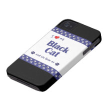 I Love My Black Cat (Female Cat) Case-Mate iPhone 4 Cases