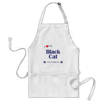 I Love My Black Cat (Male Cat) Apron