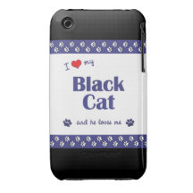 I Love My Black Cat (Male Cat) iPhone 3 Case-Mate Cases