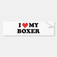 I Love My Boxer Bumper Stickers