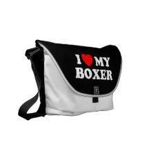 I Love my Boxer Rickshaw Messenger Bag