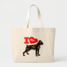 I Love My Boxer Tote Bags