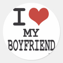 I love my boyfriend round stickers