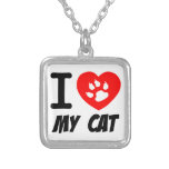 I LOVE  MY CAT PETS FELINES CAUSES ANIMAL HEART FR JEWELRY