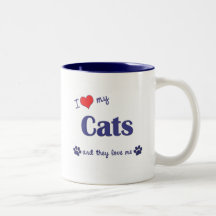 I Love My Cats (Multiple Cats) Mug