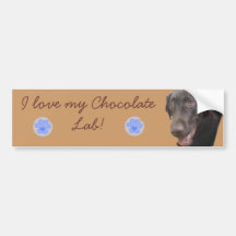 I love my chocolate lab bumper sticker