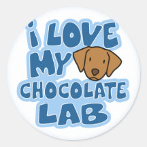 I Love My Chocolate Lab Stickers
