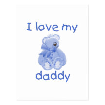 I Love My Daddy (blue bear) Postcards
