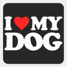 I LOVE MY DOG STICKER