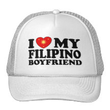 I Love My Filipino Boyfriend Mesh Hat
