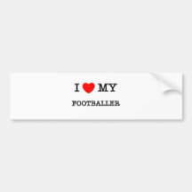 I Love My FOOTBALLER Bumper Sticker
