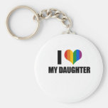 I Love my gay daughter Keychain