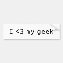 I Love my Geek Bumper Stickers
