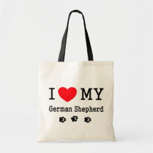 I Love My German Shepherd Canvas Bags