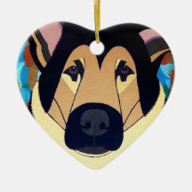 I Love My German Shepherd Dog Ornament