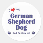 I Love My German Shepherd (Male Dog) Stickers