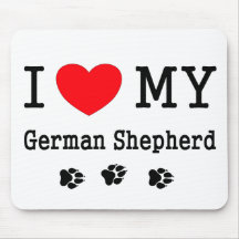 I Love My German Shepherd Mouse Pads