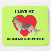 I Love My German Shepherd Mousepads