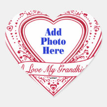 I Love My Grandkid! Photo Red Hearts Stickers