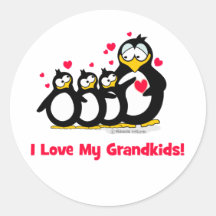 I love my grandkids round sticker
