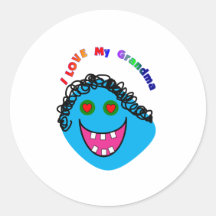 I love my Grandma Gift Ideas Round Stickers