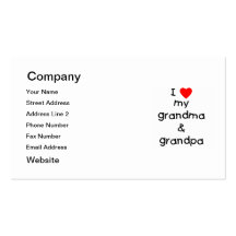 I love my grandma & grandpa business card templates