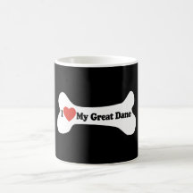 I Love My Great Dane  - Dog Bone Coffee Mug