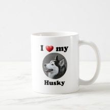 I Love My Husky Mugs