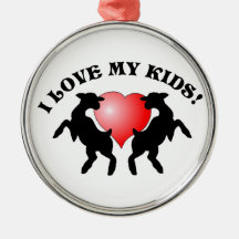 I LOVE MY KIDS (GOAT) CHRISTMAS ORNAMENT