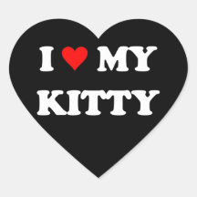 I Love My Kitty Heart Sticker