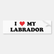 I Love My Labrador Bumper Stickers