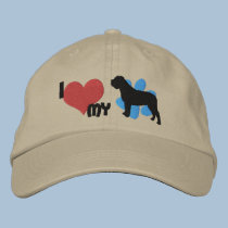 I Love my Mastiff embroidered hats