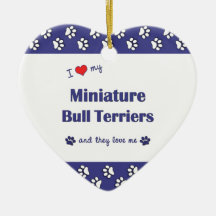 I Love My Miniature Bull Terriers (Multiple Dogs) Christmas Tree Ornaments