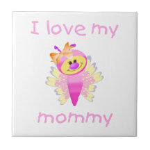 I love my mummy (girl flutterbug) ceramic tile