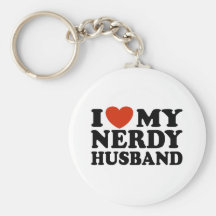 I Love My Nerdy Husband Keychain