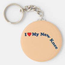 I Love My New Knee Keychain