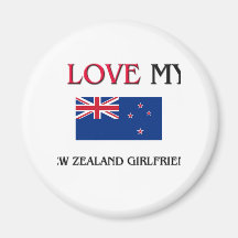 I Love My New Zealand Girlfriend Fridge Magnets
