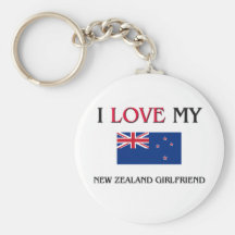 I Love My New Zealand Girlfriend Keychain