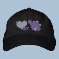 I Love my Old English Sheepdog Monochrome embroidered hats