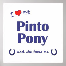 I Love My Pinto Pony (Female Pony) Posters