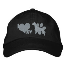 I Love my Pit Bull Embroidered Baseball Caps