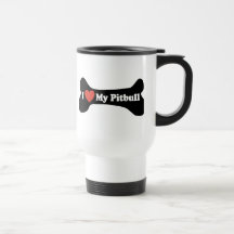 I Love My Pitbull - Dog Bone Coffee Mug
