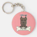 I Love My Pitbull Key Chain