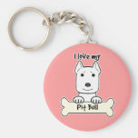 I Love My Pitbull Keychain