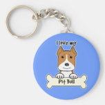 I Love My Pitbull Keychains